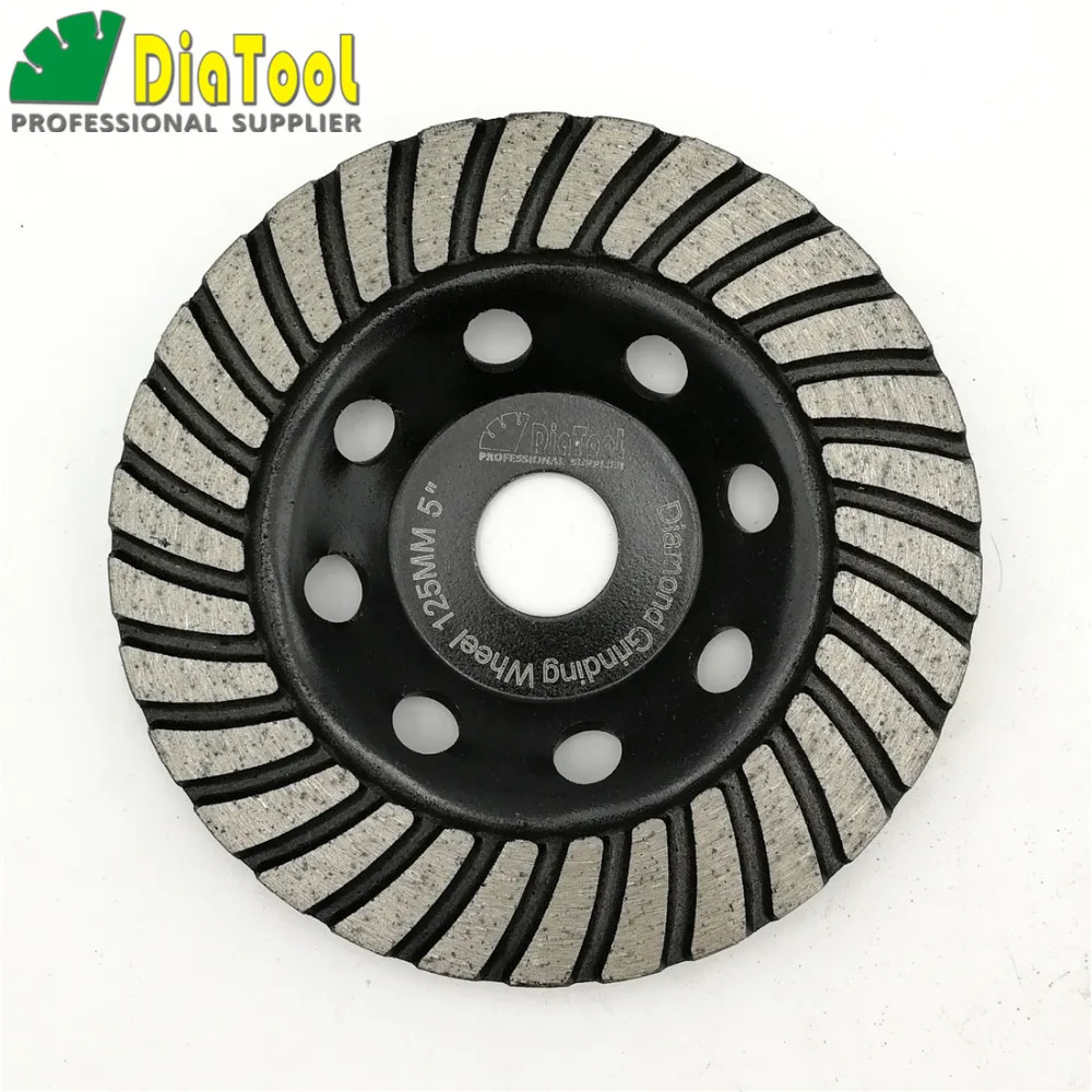 DIATOOL 5inch Diamond Turbo Row Grinding Cup Wheel Dia 125mm Grinding Disc For Concrete Masonry masonry