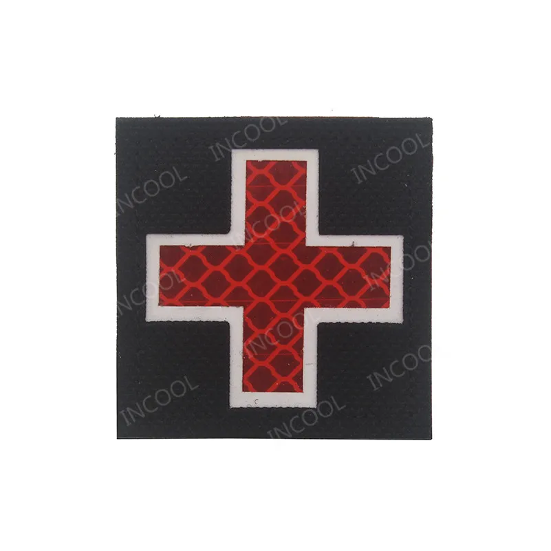 Reflective Medic Red Cross EMT Star of Life Embroidery Patch Military Morale Patches Tactical Emblem Applique Embroidered Badges - Color: 8