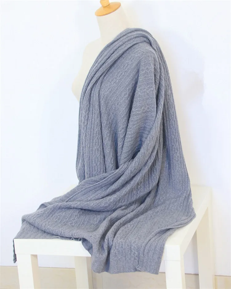 Супер тонкая кашемировая нить вязаный женский модный толстый тяжелый шарфы шаль Пашмина 80x210 см серый 3 цвета