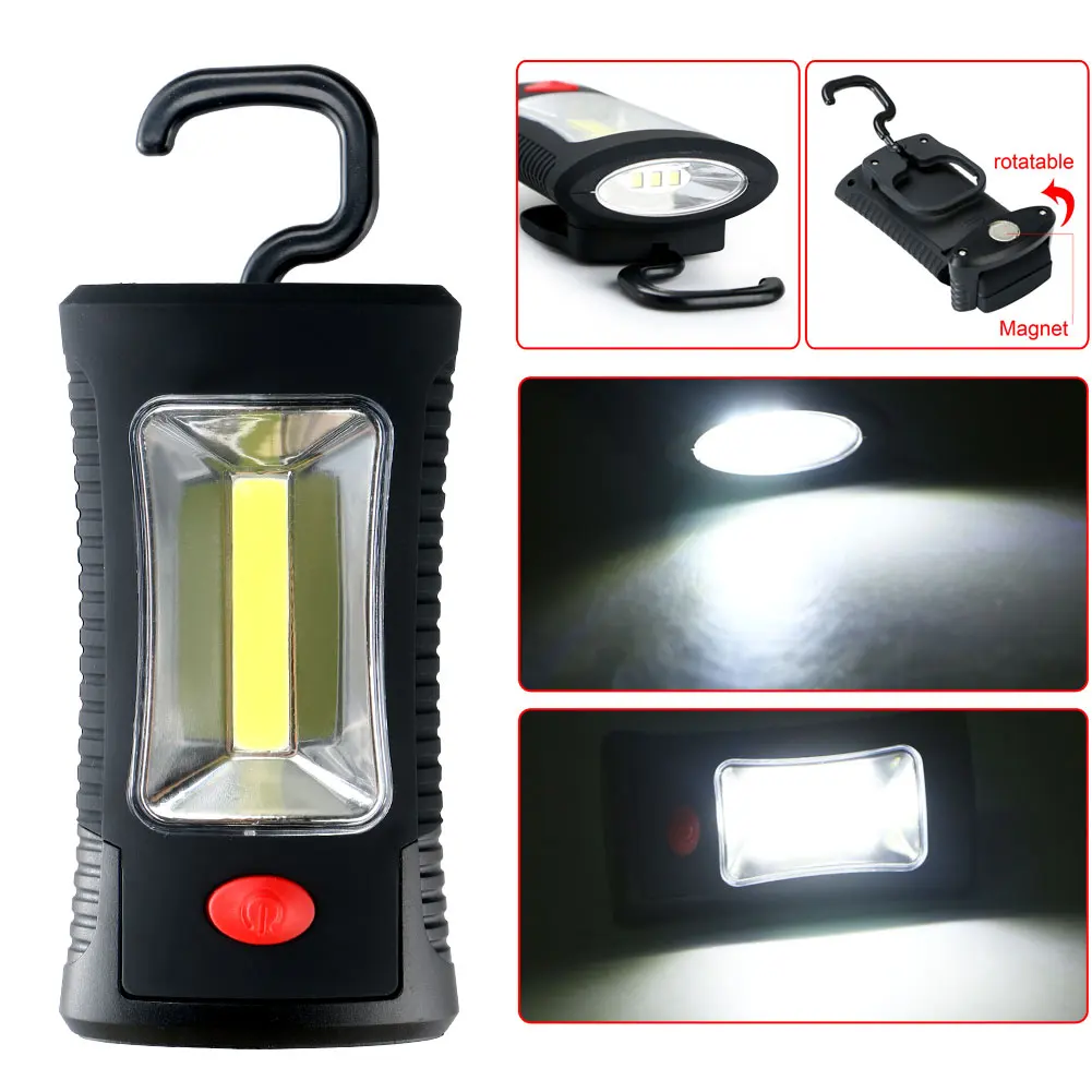 LED Flashlight AAA COB 3W LED 3 LEDs Working Flashlight Lamp Magnetic Hanging Camping Light With