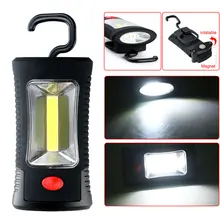 LED Flashlight AAA COB 3W LED + 3 LEDs Working Flashlight Lamp Magnetic Hanging Camping Light With Magnet Camping Folding Hook