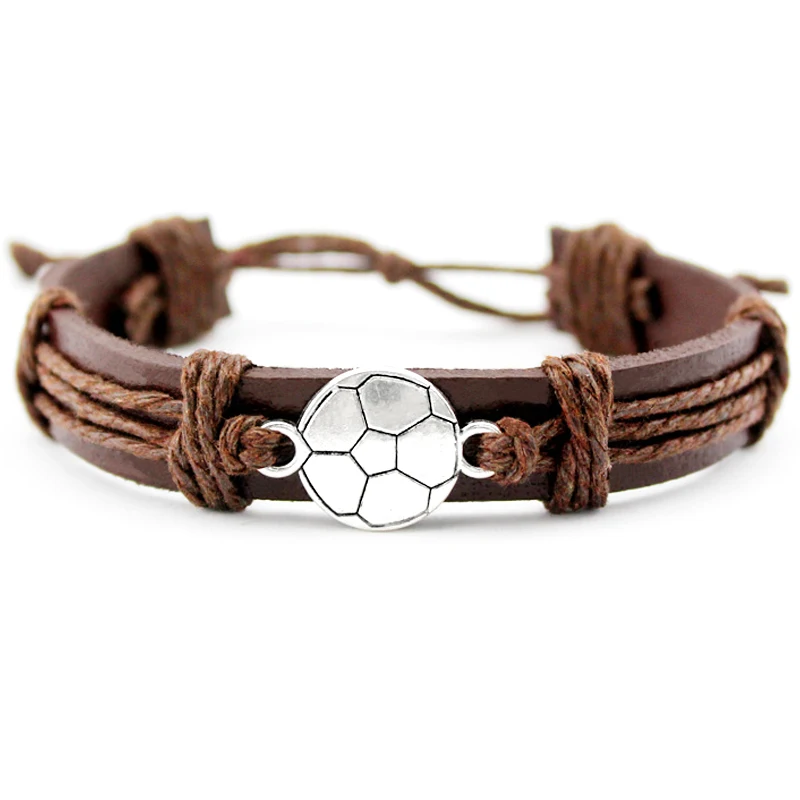 Lacrosse Field Hockey Gymnastics Tennis Leather Wrap Men Bangle Racket