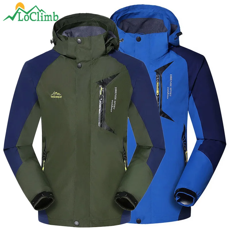 LoClimb Waterproof Camping Hiking Jacket Men Autumn Trekking Coat