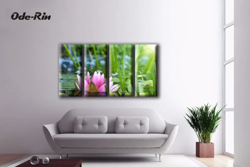 Canvas art original oil painting on canvas paintings Lotus landscape 4