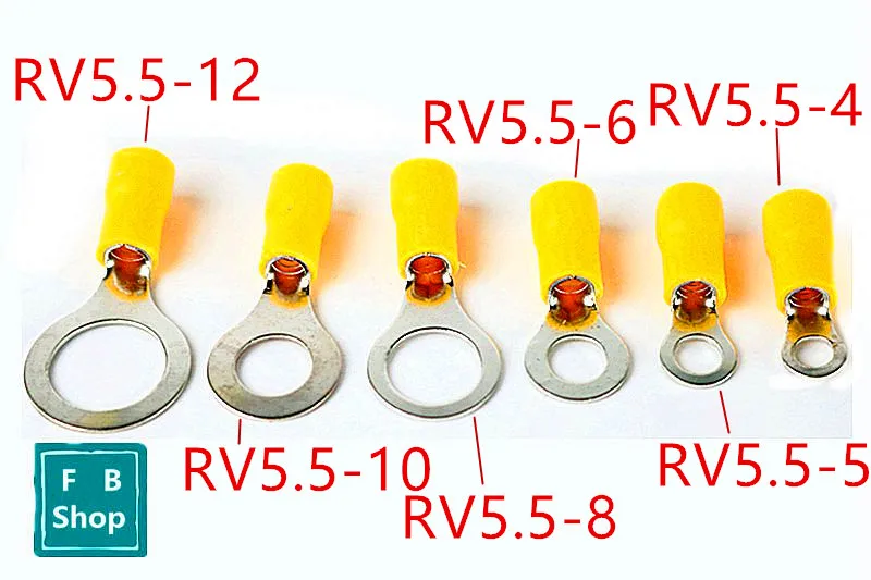 

RV5.5-3.5 RV5.5-4 RV 5.5-5 RV 5.5-6 RV5.5-8 YELLOW cold pressed terminal round connection terminal