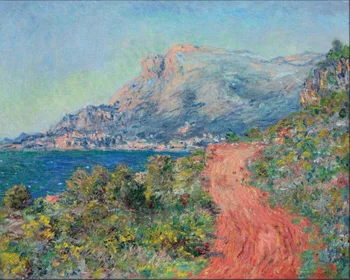 

High quality Oil painting Canvas Reproductions The Red Road near Menton (1884) By Claude Monet hand painted