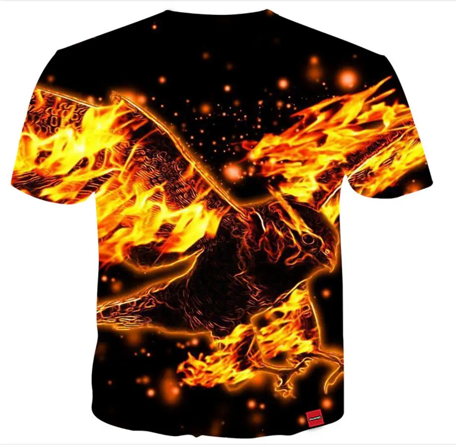 YFFUSHI Мужская 3D размера плюс 5XL Футболка Мода огонь и лед Лоскутная 3d принт Мужская/Женская футболка хип хоп Уличная одежда для мужчин - Цвет: 3D1053-