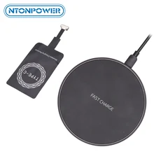 NTONPOWER Qi Беспроводной Зарядное устройство приемник для iphone Android Быстрая зарядка Беспроводной Зарядное устройство 10/7. 5/5W адаптер объектива для камер Micro Тип usb-C Зарядное устройство Pad катушки
