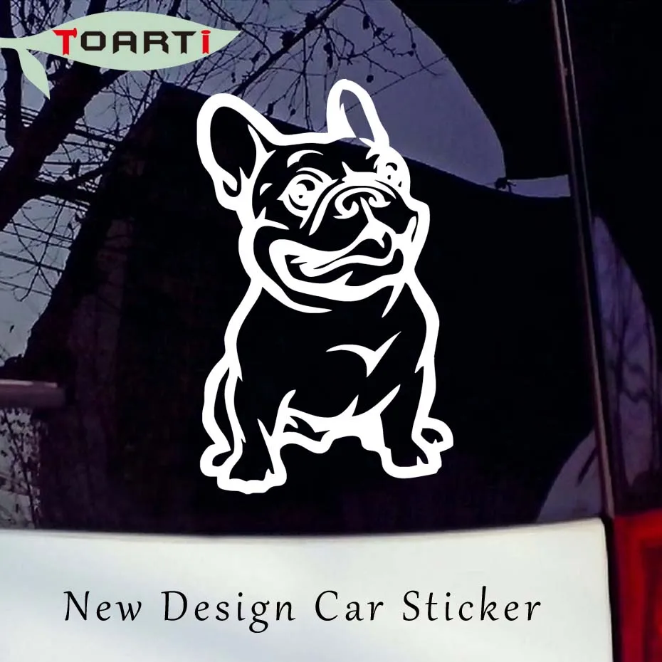 

14*8CM French Bulldog Dog Car Stickers Strong Adhesive Vinyl Truck Window Decals New Design Car Styling Accessories
