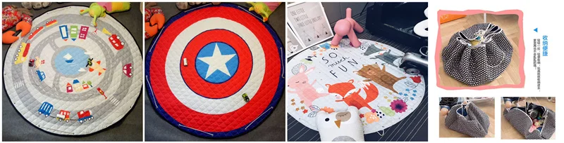 anpanman Round play mat storage bag Baby Toys Room COTTON CAR FOX Anpanman  (18)__