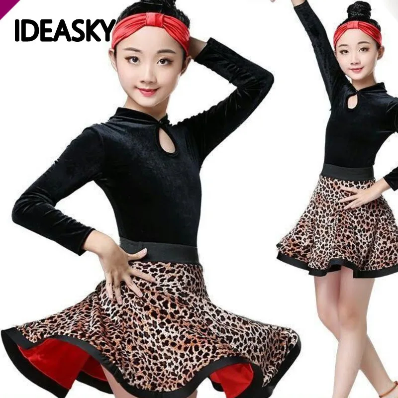 

Children kid Latin Dance Practice Clothes Ballroom Dance Dress Girls Latin Performance Leotard Skirts Latin Competition Costumes