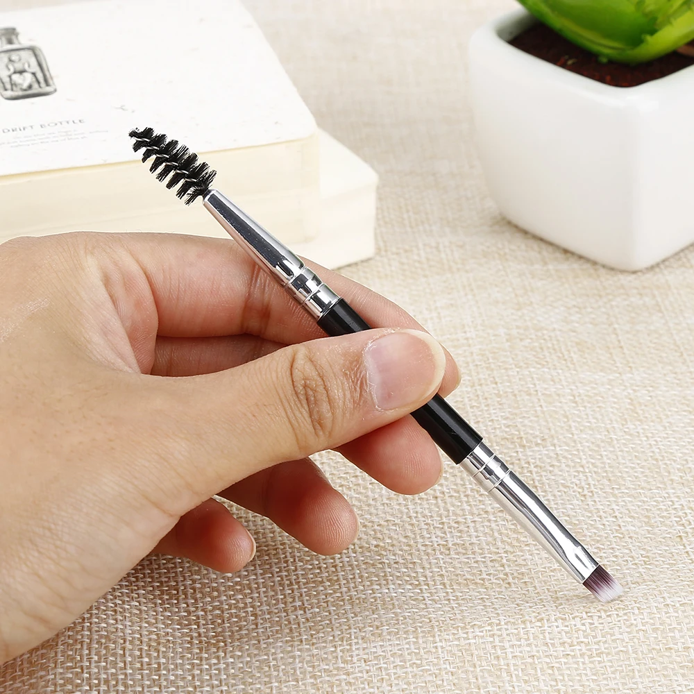 2019 ELECOOL 1Pcs Black Eyebrow Brushes Powder Eye Brow Comb Beauty Makeup Double Ended Blending Brush Tools