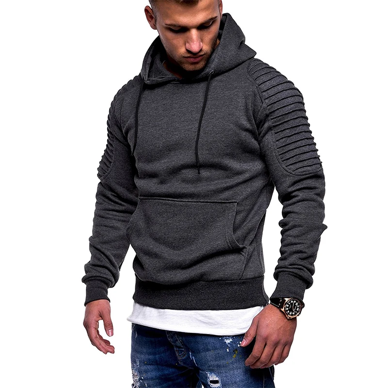 Streetwear 2018 Autumn New Fashion Mens Hoodies Brand Men Solid Color Hooded Sling Black Sweatshirt Mens Hoodie Hip Hop Hoodie