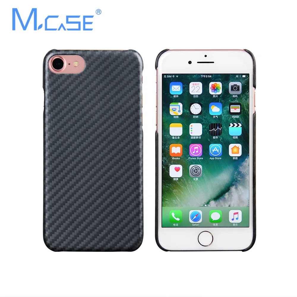 Kopen Nieuwe Collectie Mcase Deluxe Ultra Dunne Aramid Fiber Case Cover voor iPhone 8, 8 Plus, 7, 7 Plus Fibre Cover Matte Rubber Gevallen