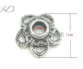 

real Antique silver 10pcs/lot solid sterling 925 Thai silver 11mm Cap bead jewelry ffinding