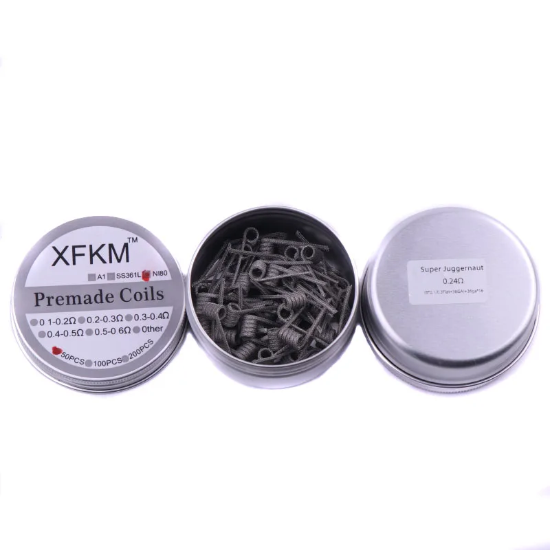 XFKM Ni80 нагревательная проволока готовая катушка Clapton Super Juggernaut alien для Serpent Mini RTA RDA