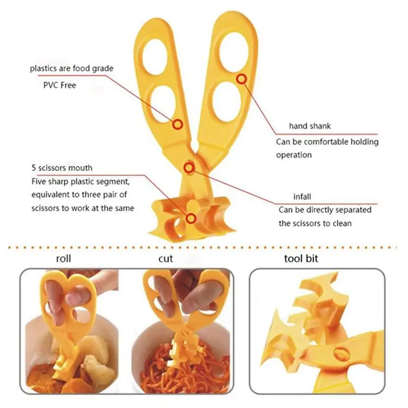 Безопасная огранка мама доверие хороший прочный милый помощник пищевой инструмент детские ножницы дополнение