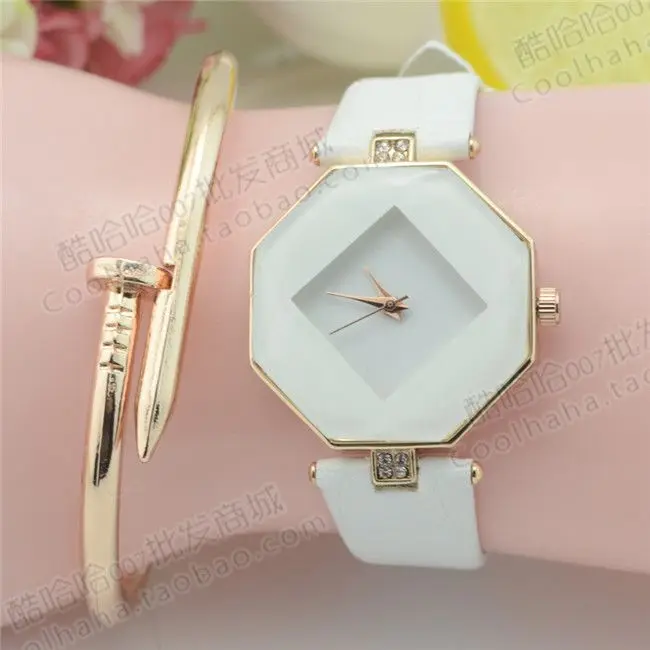 

Taking the micro explosion of Korean diamond Imitation Ceramic belt watch waterproof female student fashion brand ladies watches