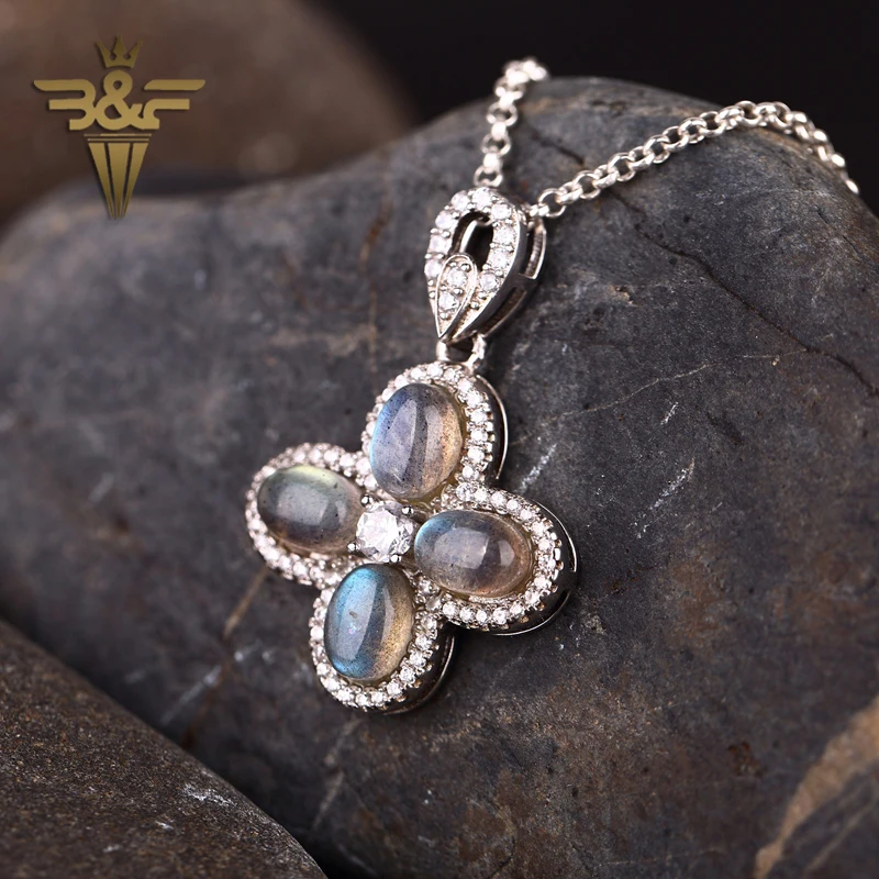 

New Design!!!Natural Stone Blue Flashy Labradorite Sterling Silver Jewelry Gemstone Trendy Pendant 24x22x4mm 5.7g