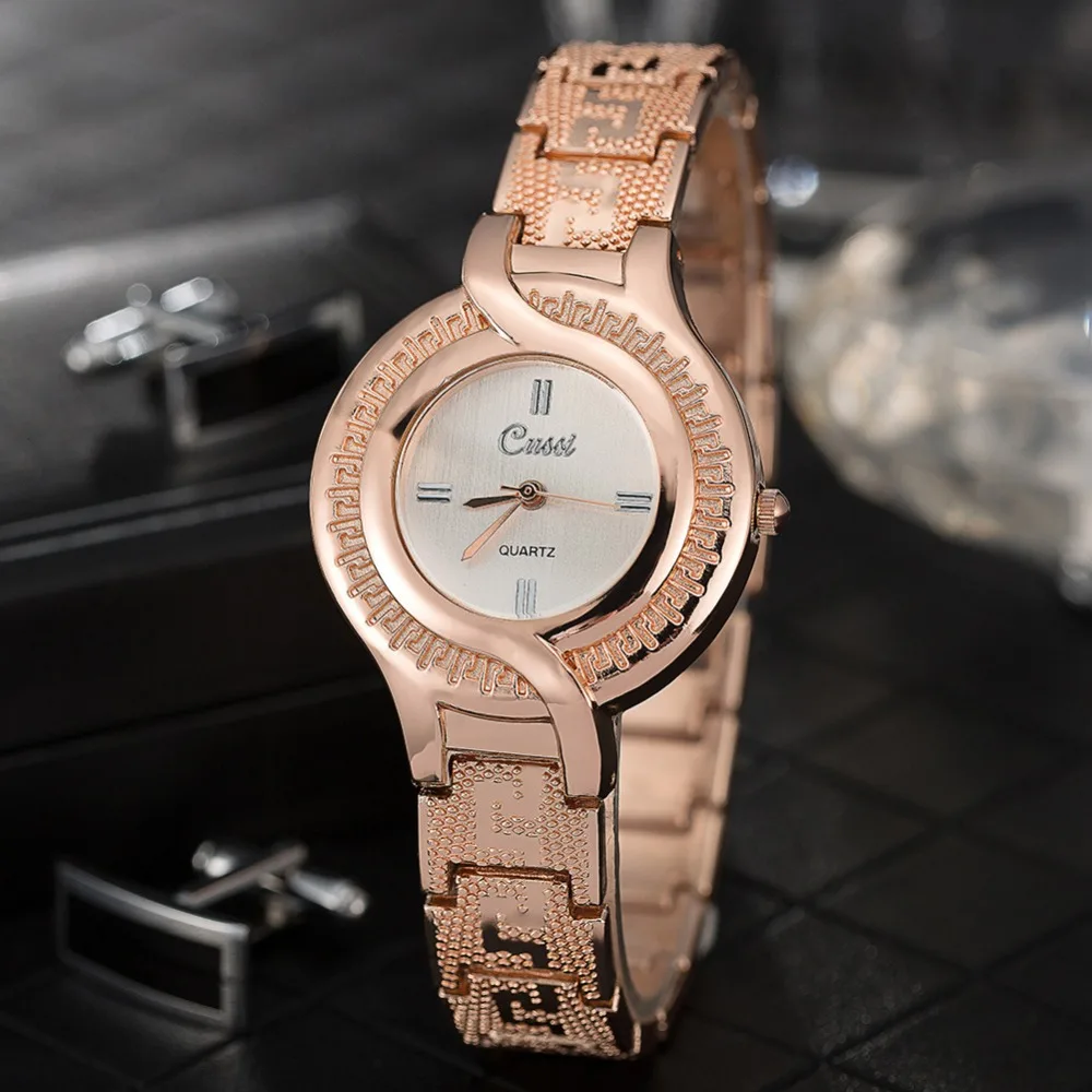 

CUSSI Luxury Brand Womens Bracelet Watches Fashion New Women's Quartz Wristwatch Ladies Dress Watch Rose Gold relogio feminino