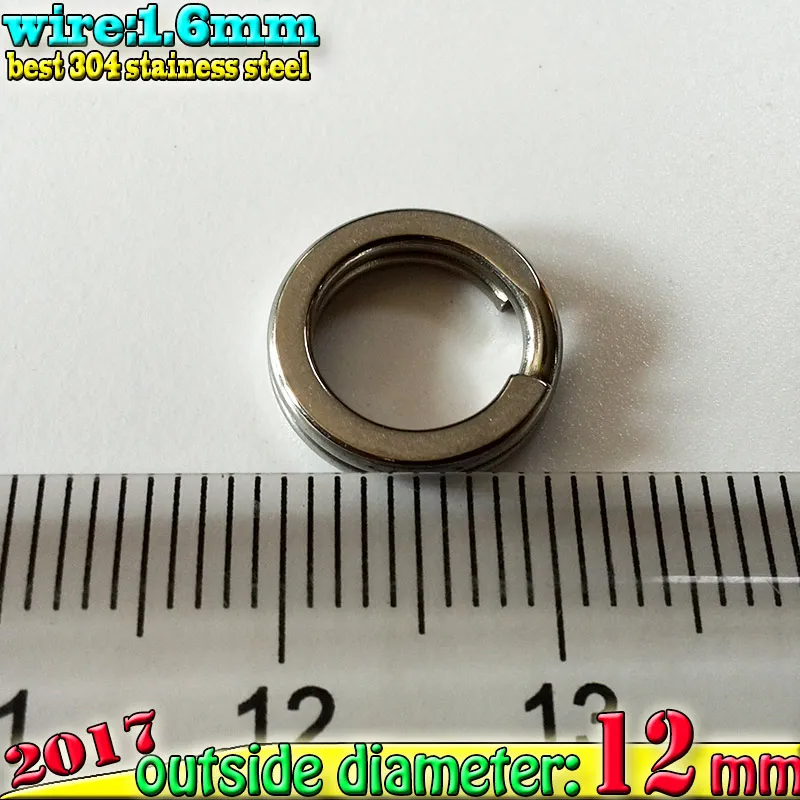 

80pcs/lot HOT SALES fishing split rings size:wire1.6 *12mm 304 stainless steel high quality uniform strength