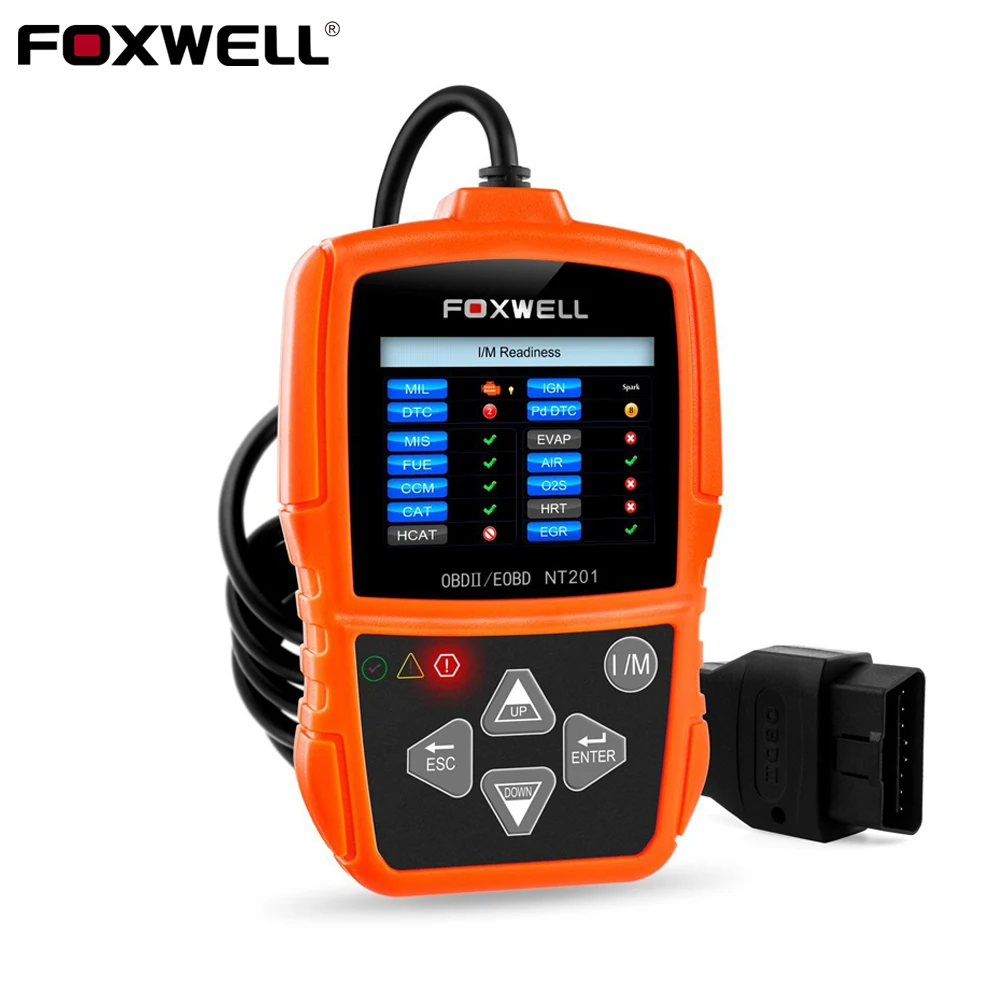 Foxwell NT201 EOBD OBD2 Автомобильный сканер светильник двигателя считыватель кодов