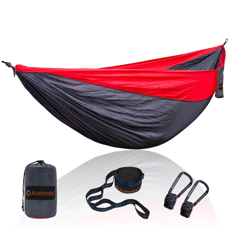 

Acehmks Camping Hammock Ultralight Portable Nylon Hamac Swing With 2 Strong Tree Straps Double Size 300CM*200CM
