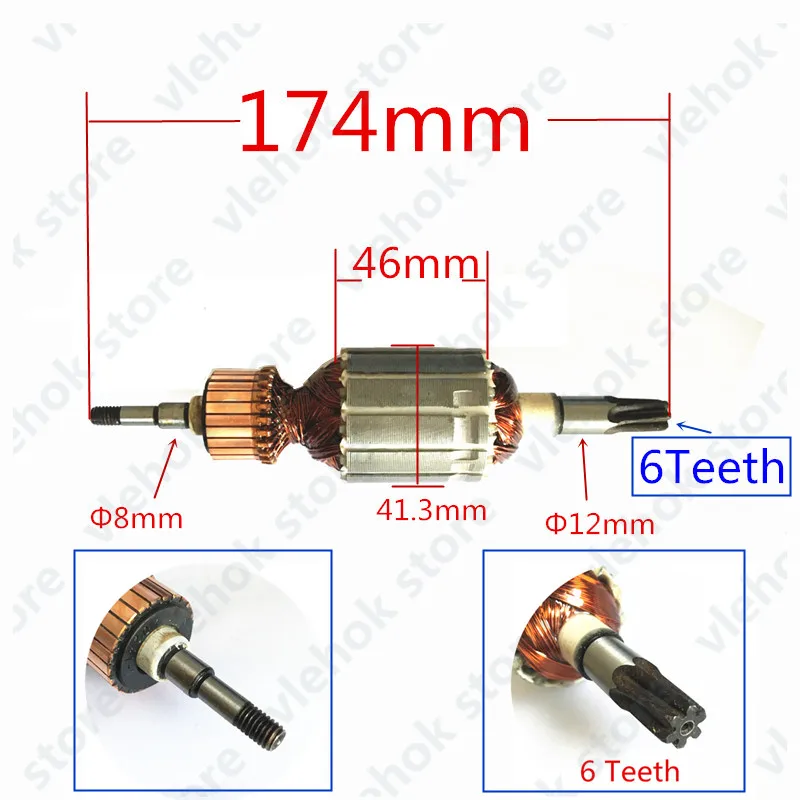 AC220V-240V арматурный ротор заменить для MAKITA HR4010C HR4001C HR4011C HR4001CX 513633-7 электроинструмент аксессуары электрический инструмент