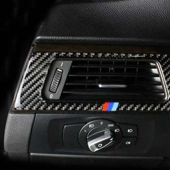 

Auto Car Interior Left Air Conditioner Outlet Panel Frame Trim Cover Stickers Carbon Fiber For BMW E90 E92 3 Series 2005-2012