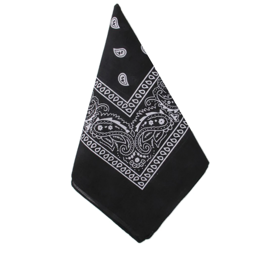 100% Cotton Fashion Bandana Multipurpose Paisley Printing Cowboy Bandanas Square Scarf Headbands Necktie for Men Women 55 x 55cm