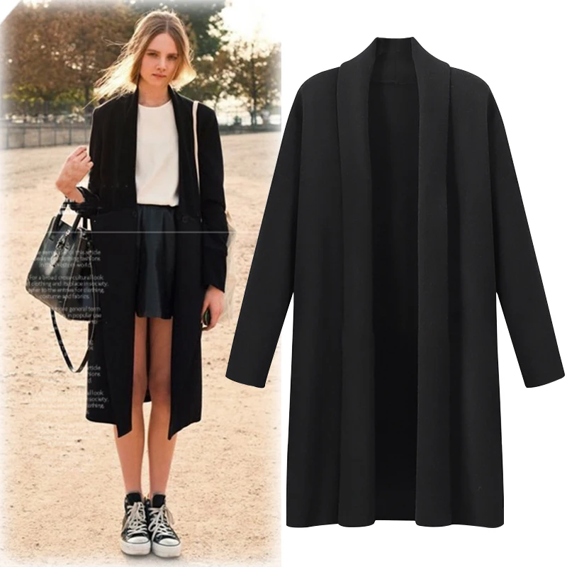 Autumn Winter Plus size XL-5XL Women Sweaters Knitwear Solid Long Sleeve Cardigans Knitted Sweater Open stitch Coat (3)