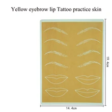 Начинающих желтый татуировка бровей и губ поддельные ложные практики кожи для постоянного макияж микроволокна