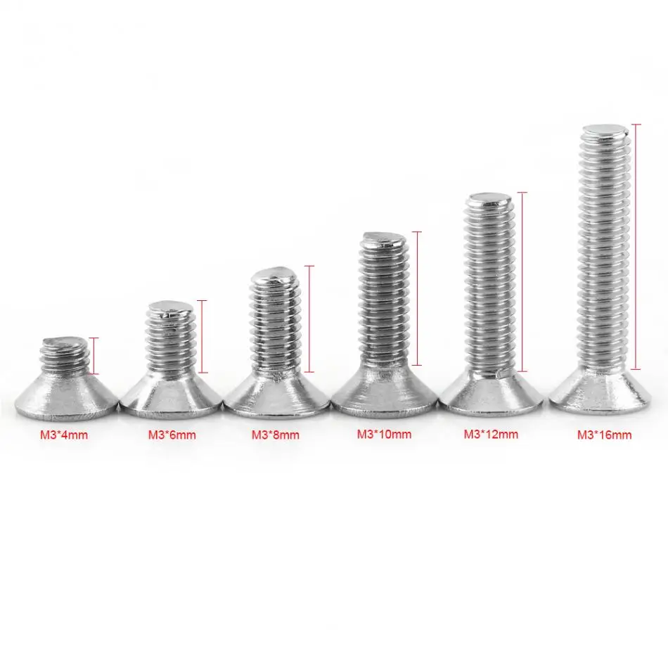 300 шт. Винты M3 с шестигранной головкой и плоской головкой из нержавеющей стали SS304 винтовые болты Ассортимент комплектов крепежных деталей с коробкой