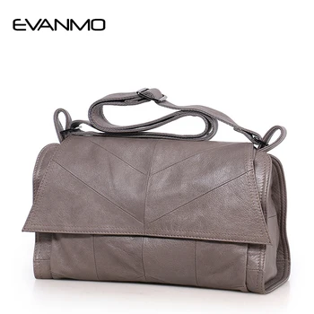 

New 2018 Winter Interior Compartment Solid Women Shoulder Bag Real Genuine Leather Messenger Famous Brand & Design Crossbody