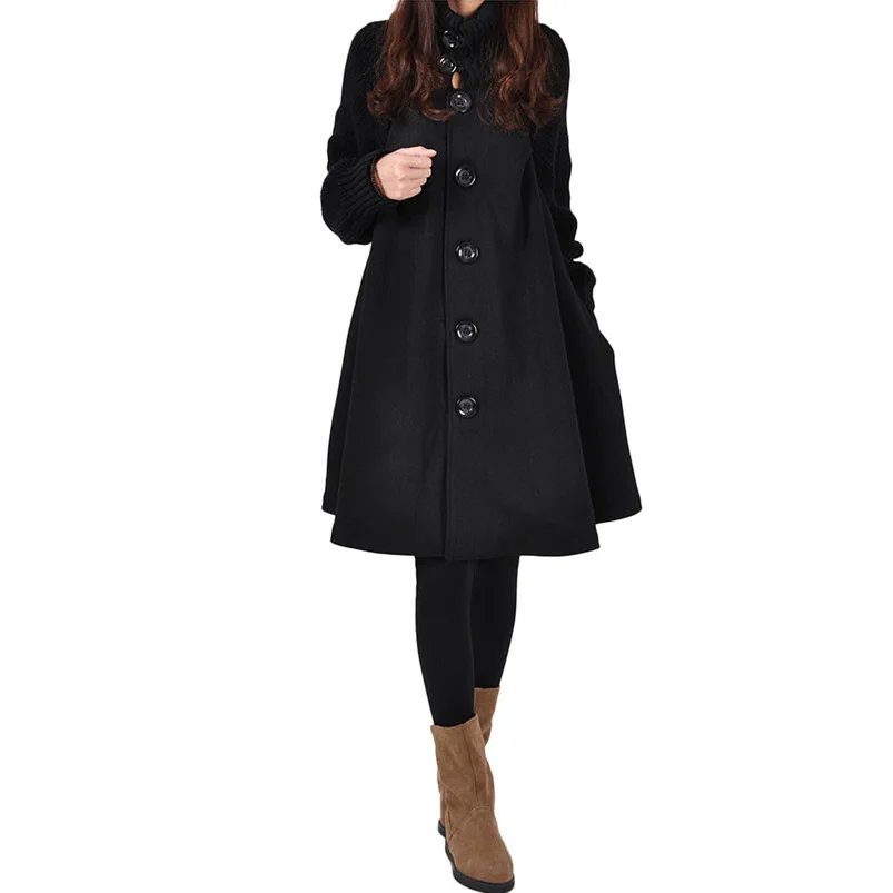 

2018 Winter Coat Women Long Sleeve Jacket Button Plus Size Jacket Women Clothes Warm Coat Girl #N22