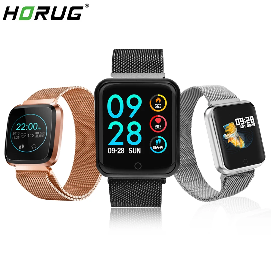 

HORUG Smart Watch Men Women 2019 Blood Pressure Blood Heart Rate Monitor Tracker Smartwatch For ios Android apple iPhone 6 7