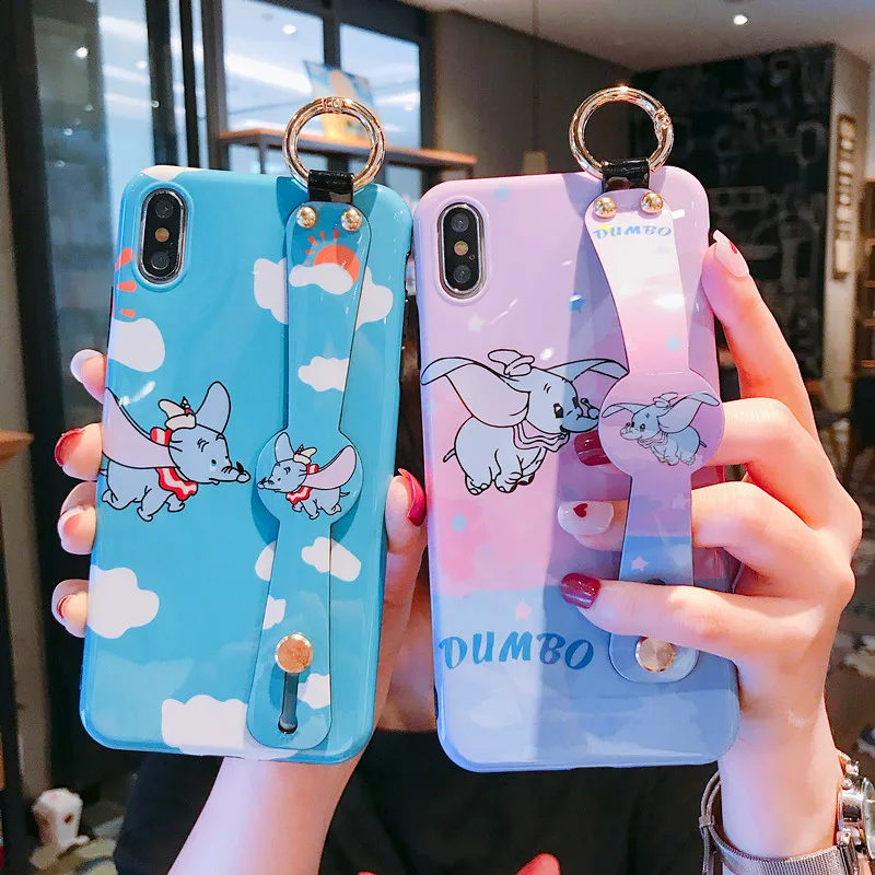 Мультфильм Dumbo чехол для iPhone 7 6 6S 8 Plus X XR милый Летающий Слон ремешок накладка