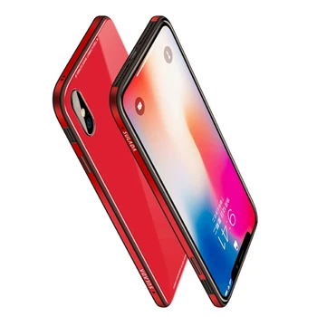 

Newest Tempered Glass for iPhone X Case Luxury Metal Frame + Tempered Glass Back Board Protector for iPhone X 5.8" inch Case