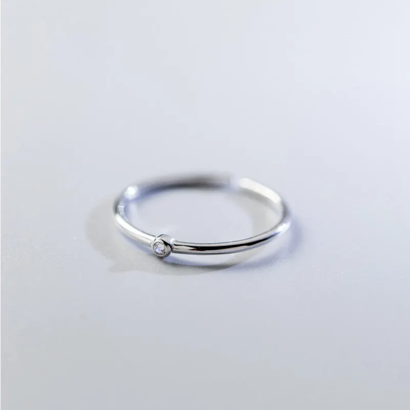 

925 Sterling Silver Rings Women Fashion Finger Open Round Cubic Zircon Engagement Wedding Ring for Girls S925 Luxury Jewelry