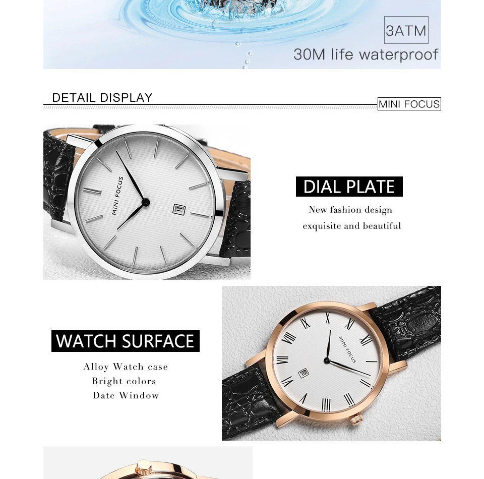 Мини фокус Мода Milimalist кварцевые часы для мужчин кожаный ремешок Ro мужчин индекс числа календарь повседневные мужские s часы лучший бренд класса люкс