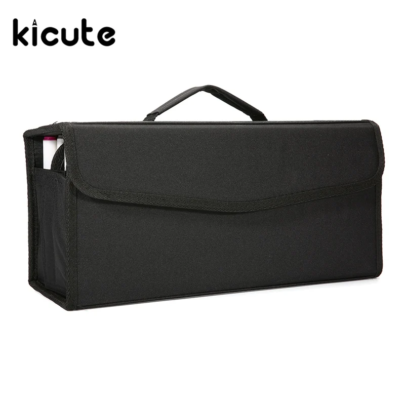 

Kicute 1pcs Black/Green/Purple Large Capacity Pencils Painting Bag Marker Pen Bags for 120pcs Pencil Pens Office School Supplies