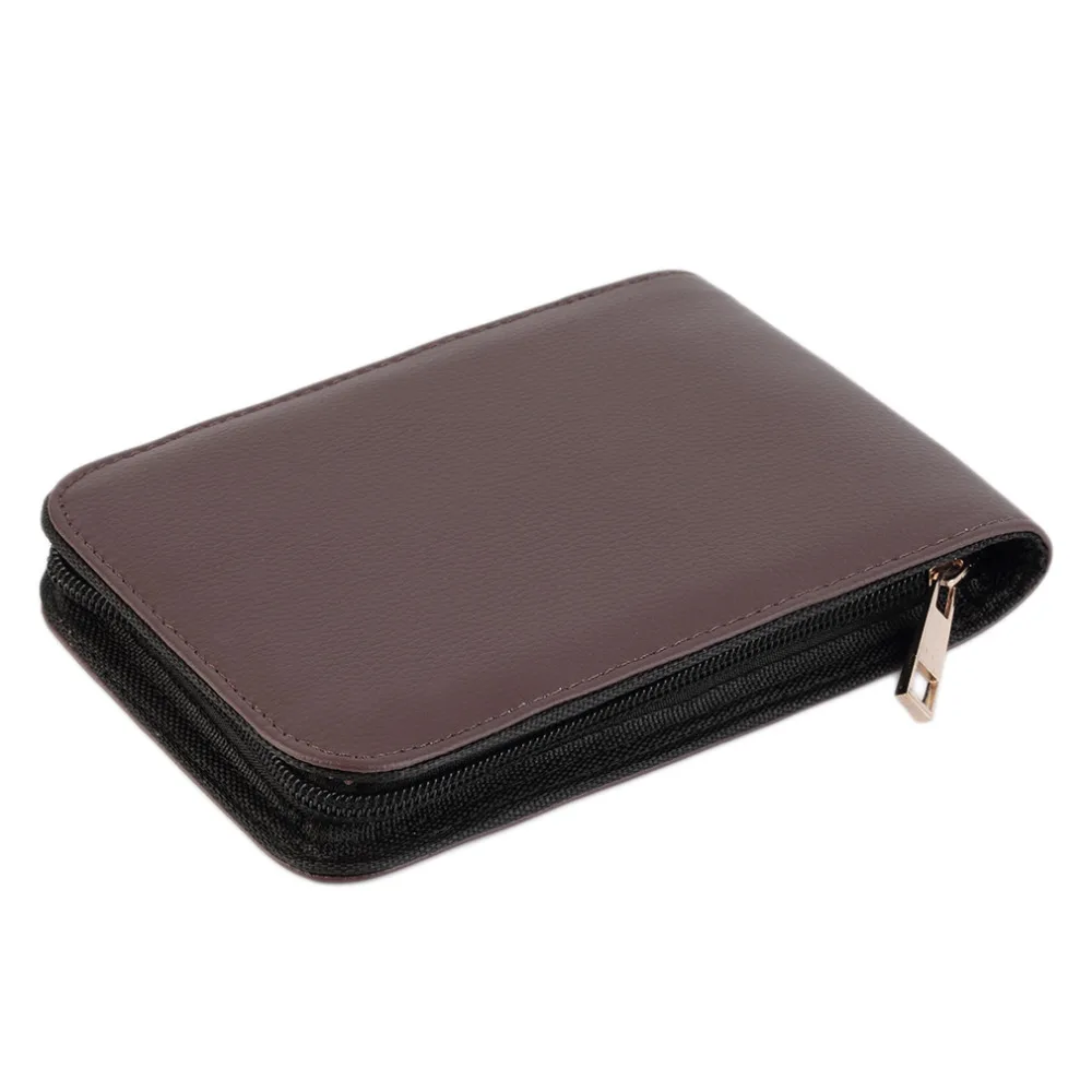 

Fashion Fountain Pen Roller Pen PU Leather Case Pouch Bag Coffee color pen caseFor 12 Pens with Zipper
