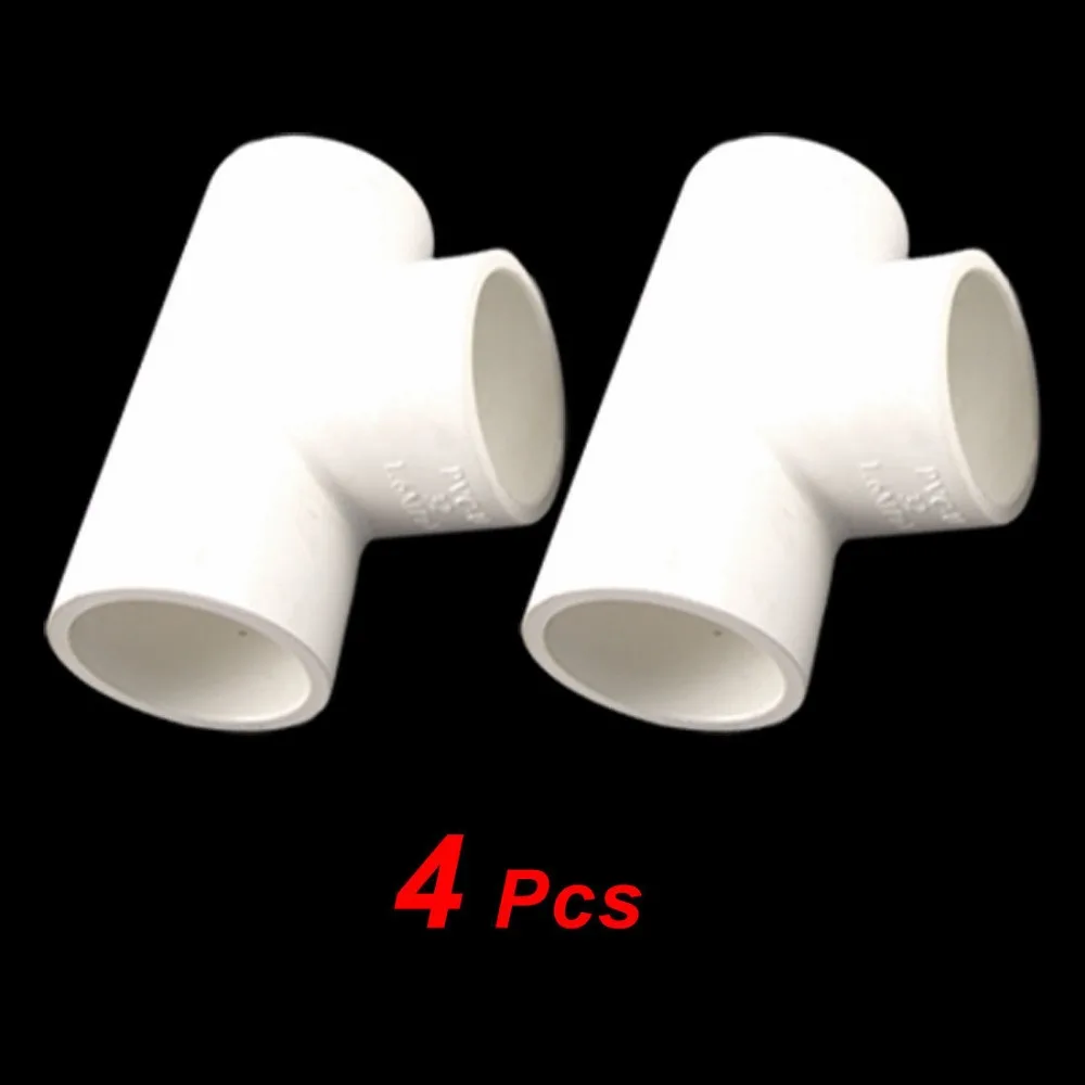 4 Pcs 32mm PVC U Water Pipe Tee Adapters Connectors Fittingsin Pipe