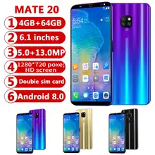 CHAOAI Smart Phone Android 4GB+64GB Mate20 Pro 6.1'' Full Screen Smartphone 8 Core Fingerprint Face Unlock Dual Sim Cell Phone
