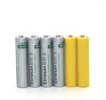 

4pcs Etinesan 200mAh 14500 lifepo4 3.2v AA Rechargeable Batteries with dummy battery pack