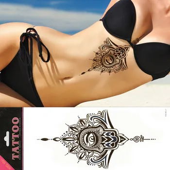 

1sheet Flash Tattoo Chest Beast Tattoo Fashion Flower Metalic Tattoo Sticker Temporary Tattoo Chest Body Art Tatuagem Beauty