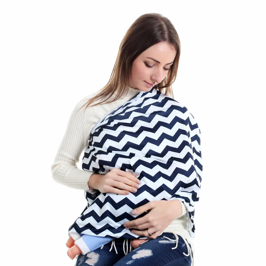 Online Menyusui bayi Penutup Kursi Mobil Bayi untuk Bayi Aksesoris Penutup Menyusui Bergaris Katun Makan Bayi Syal