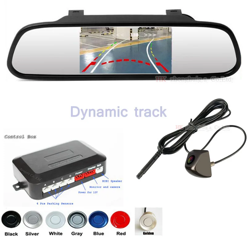 

Dual Core 3in1 Car Video Reverse Parking Sensor Assistance Connect Rear view Camera Can Display Distance on 4.3 Inch Car Monitor