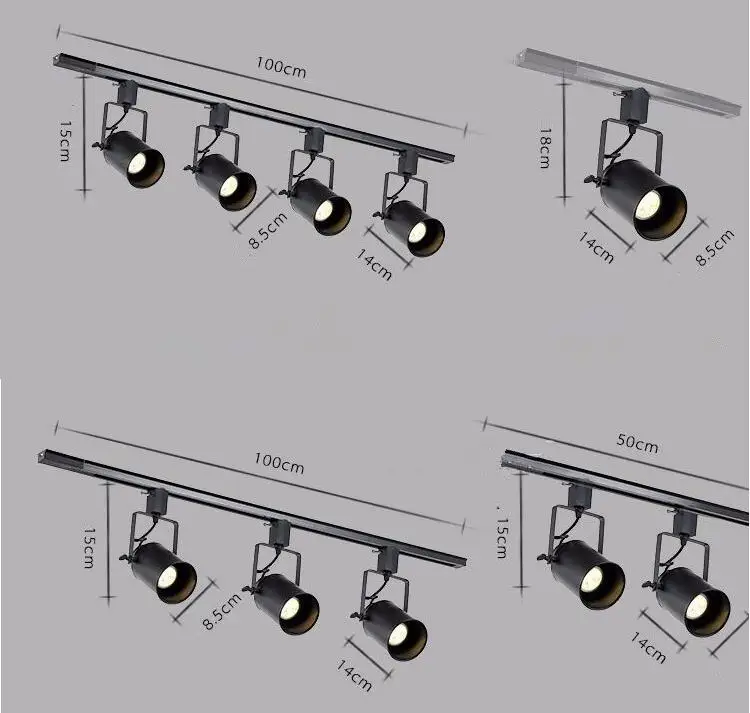 Винтажный потолочный светильник s светодиодный черный железный потолочный светильник промышленная одежда трек лампа ретро рельсовый горшок светильник s светильник