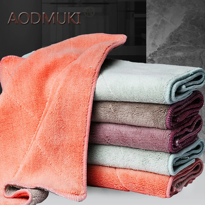 

5pc Super Absorbent Microfiber kitchen dish Cloth High-efficiency tableware Household Cleaning Towel kitchen tools gadgets